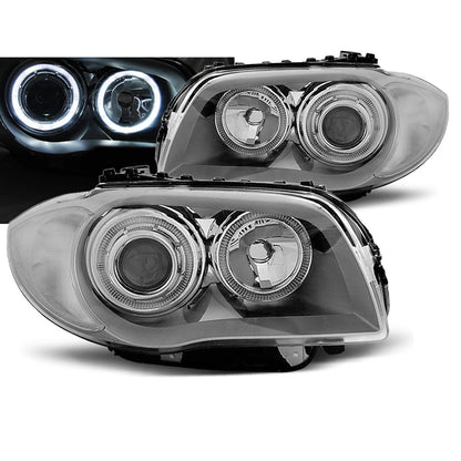 Scheinwerfer Angel Eyes Chrom passend für BMW 1 E87/E81/82/88 04-11