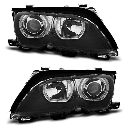 Scheinwerfer Angel Eyes LED Schwarz passend für BMW E46 09.01-03.05