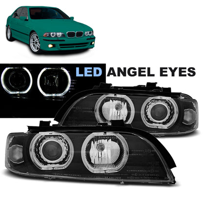Scheinwerfer Angel Eyes LED Schwarz passend für BMW E39 09.95-06.03