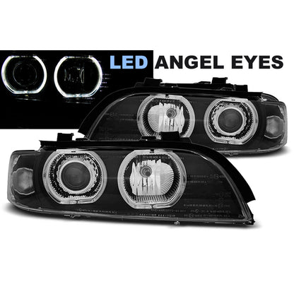 Scheinwerfer Angel Eyes LED Schwarz passend für BMW E39 09.95-06.03