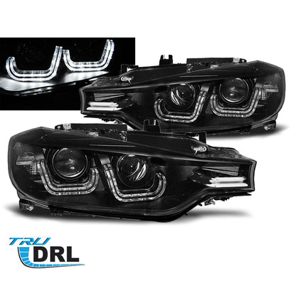 Scheinwerfer U-LED Licht Schwarz passend für BMW F30/F31 10.11 - 05.15