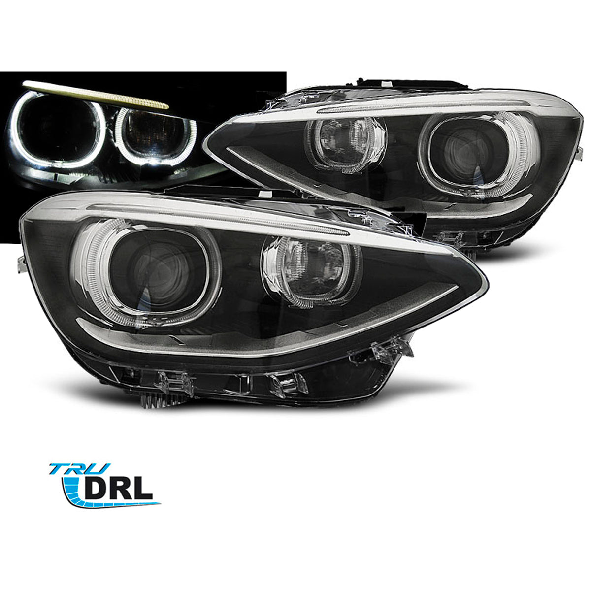 Scheinwerfer True DRL Schwarz passend für BMW F20 / 21 11-12.14