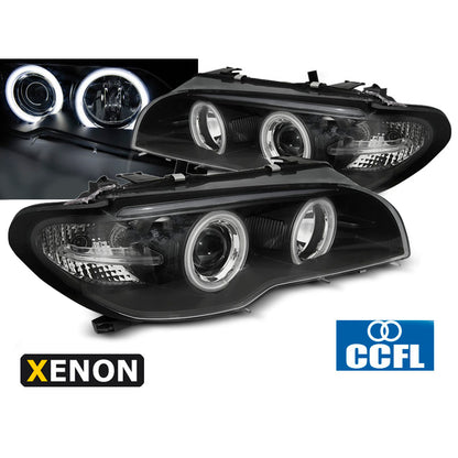 Xenon Scheinwerfer Angel Eyes CCFL Schwarz passend für BMW E46 04.03-06 Coupé Cabrio