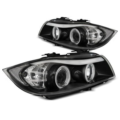 Scheinwerfer Angel Eyes CCFL Schwarz passend für BMW E90/E91 03.05-08.08