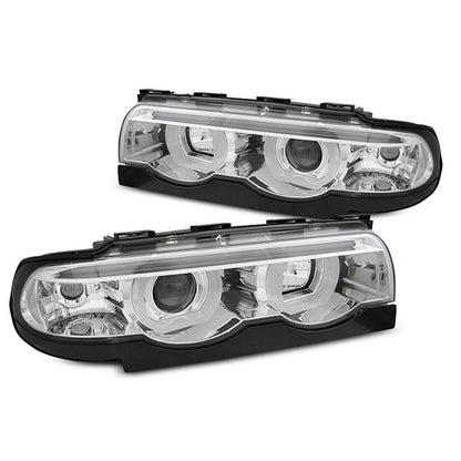 Scheinwerfer Angel Eyes LED 3D Chrom passend für BMW E38 94-01