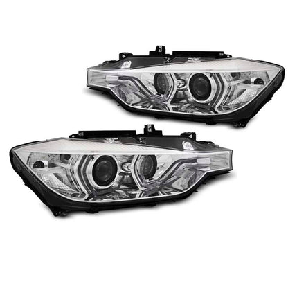 Xenon Scheinwerfer Angel Eyes LED DRL Chrom passend für BMW F30/F31 10.11 - 05.15