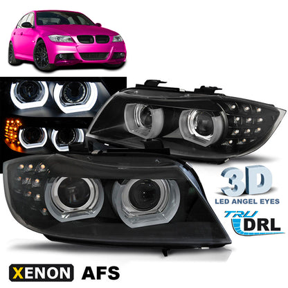 Xenon Scheinwerfer LED DRL Schwarz AFS passend für BMW E90/E91 09-11
