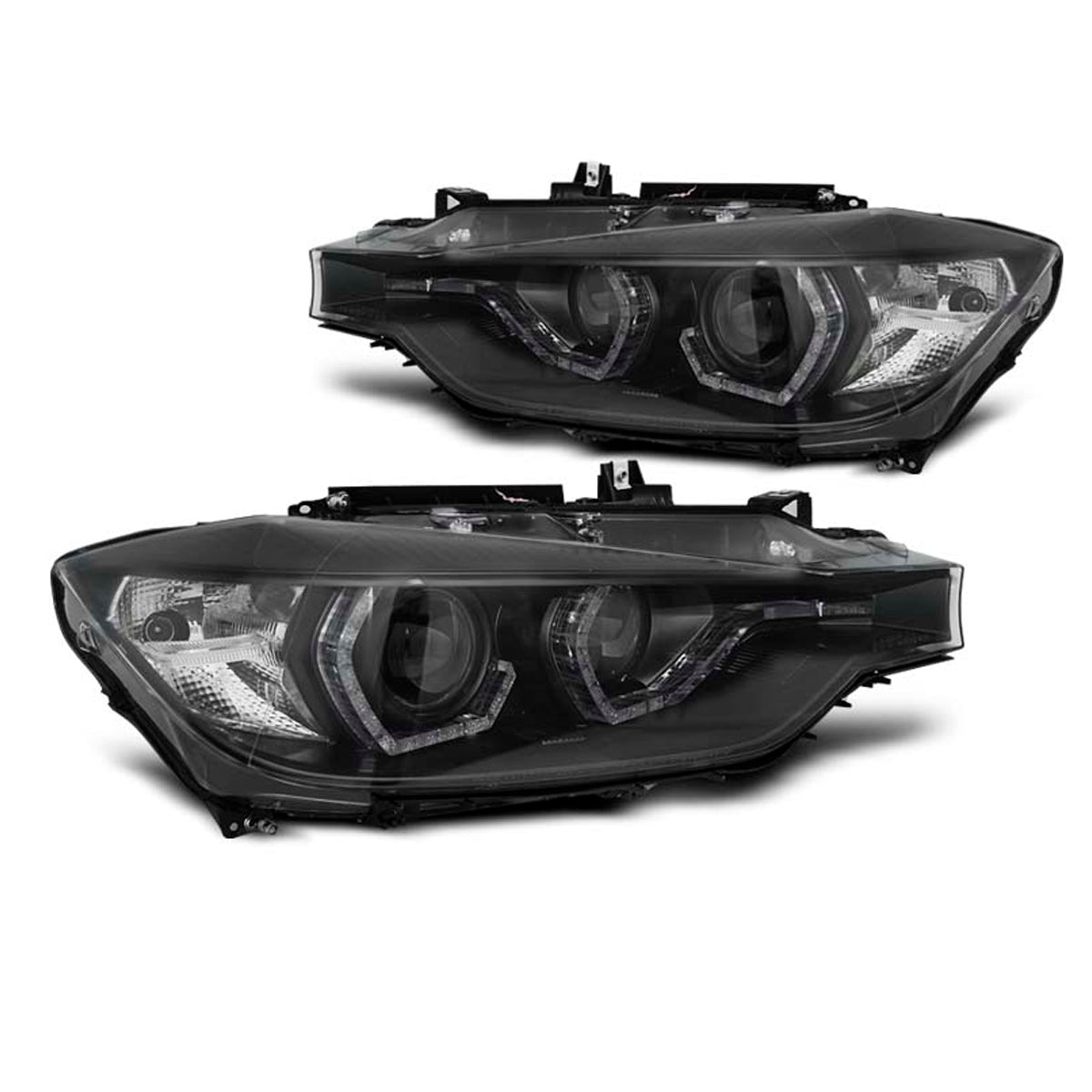 Scheinwerfer Angel Eyes LED DRL Schwarz passend für BMW F30/F31 LCI 15-18