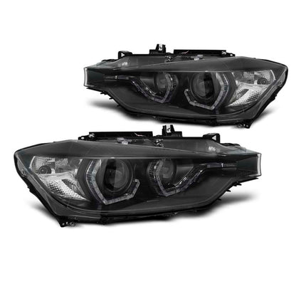 Scheinwerfer Angel Eyes LED DRL Schwarz passend für BMW F30/F31 LCI 15-18