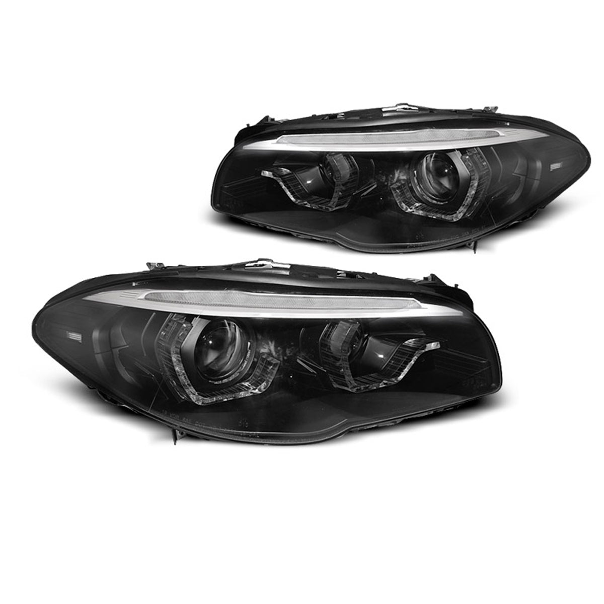 Xenon Scheinwerfer AFS Angel Eyes LED DRL Schwarz SEQ passend für BMW F10/F11 10-13