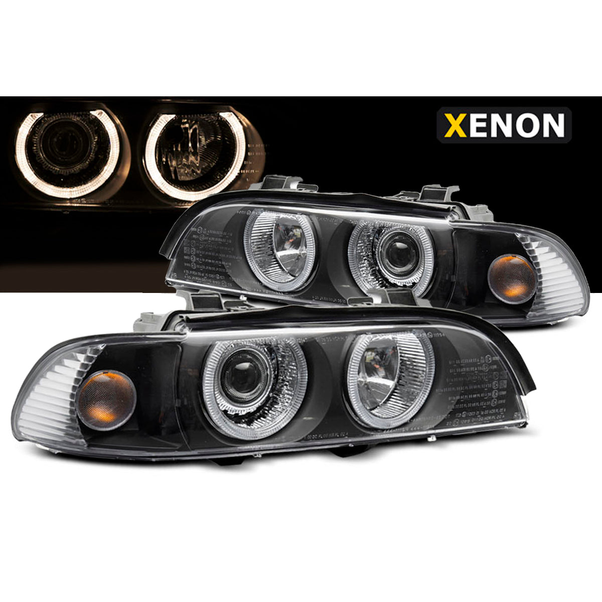 Xenon Scheinwerfer Angel Eyes Schwarz passend für BMW E39 LCI 00-03