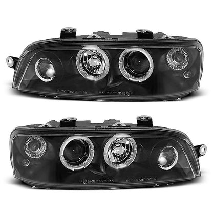 Scheinwerfer Fiat Punto 2 10.99-06.03 Angel Eyes Schwarz