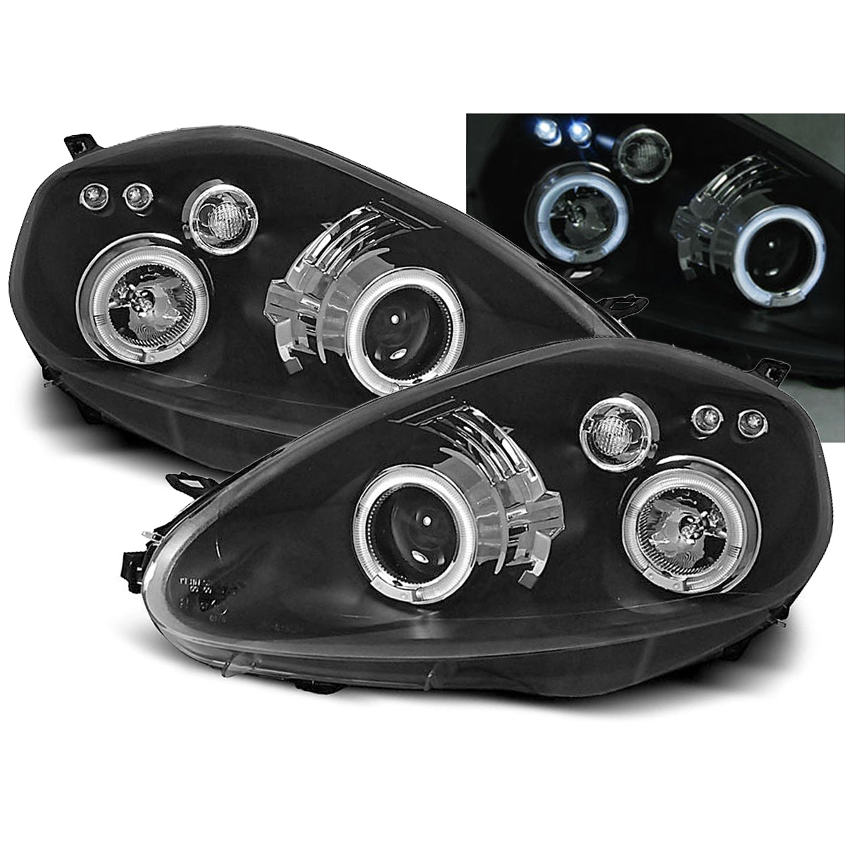 Scheinwerfer Fiat Grande Punto 09.05-08 Angel Eyes Schwarz
