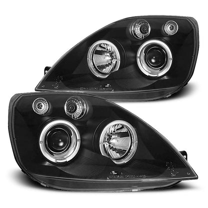 Scheinwerfer passend für Ford Fiesta MK6 05.02-08.05 Angel Eyes Schwarz
