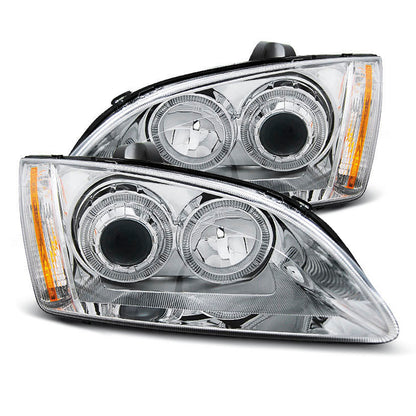 Scheinwerfer passend für Ford Focus II 09.04-01.08 Angel Eyes Chrom