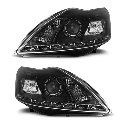 Scheinwerfer passend für Ford Focus II 02.08-10 Tagfahrlicht Schwarz W/M