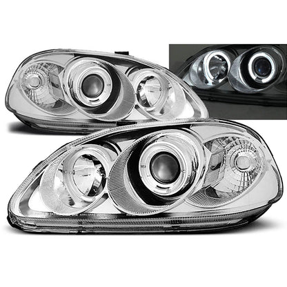 Scheinwerfer passend für Honda Civic 09.95-02.99 Angel Eyes Chrom