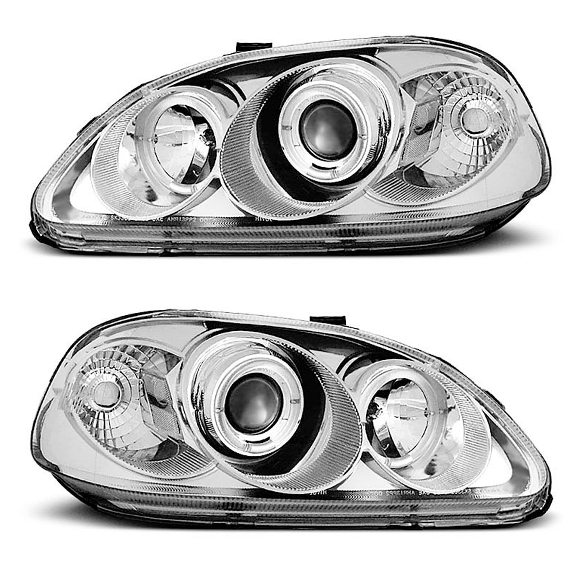 Scheinwerfer passend für Honda Civic 09.95-02.99 Angel Eyes Chrom