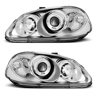 Scheinwerfer passend für Honda Civic 09.95-02.99 Angel Eyes Chrom