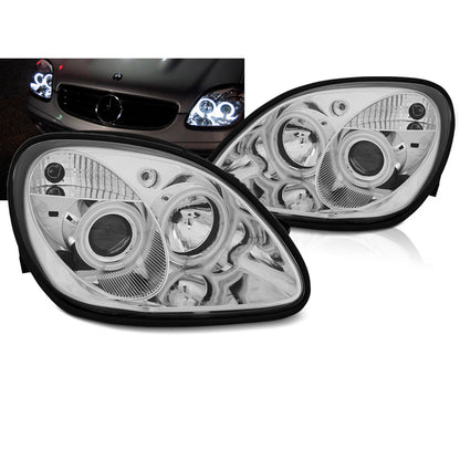 Scheinwerfer Angel Eyes Chrom passend für Mercedes R170 SLK 04.96-04