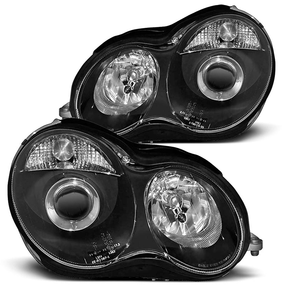 Scheinwerfer Schwarz passend für Mercedes W203 C-Klasse 07.00-03.04