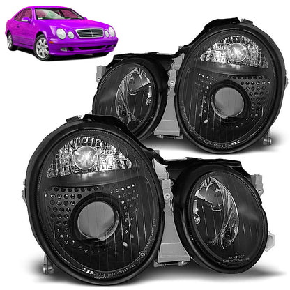 Scheinwerfer Schwarz passend für Mercedes W208 CLK 03.97-04.02