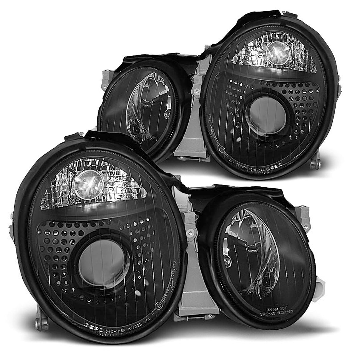Scheinwerfer Schwarz passend für Mercedes W208 CLK 03.97-04.02