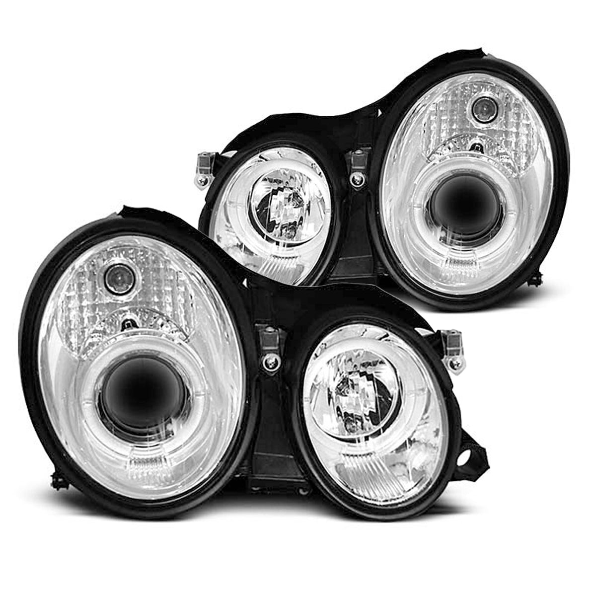 Scheinwerfer Angel Eyes Chrom passend für Mercedes W208 CLK 03.97-04.02