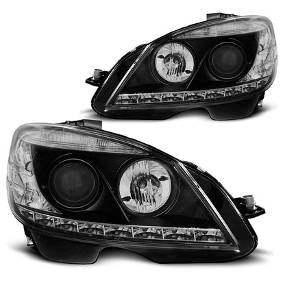 Scheinwerfer Daylight Schwarz passend für Mercedes W204 07-10
