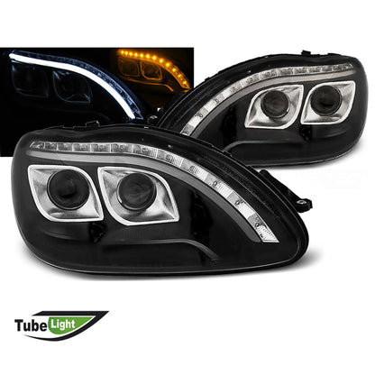 Scheinwerfer Tube Light Schwarz passend für Mercedes W220 S-Klasse 09.98-05.05
