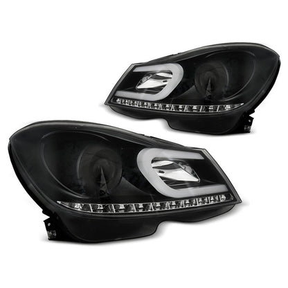 Scheinwerfer Tube Light Schwarz passend für Mercedes W204 11-14