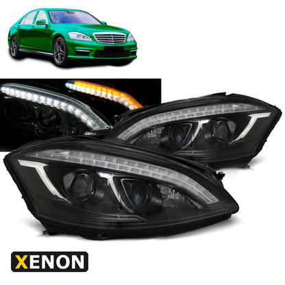 Xenon Scheinwerfer Daylight Schwarz passend für Mercedes W221 05-09