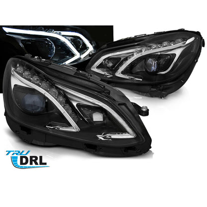 Scheinwerfer True DRL Schwarz passend für Mercedes W212 13-16