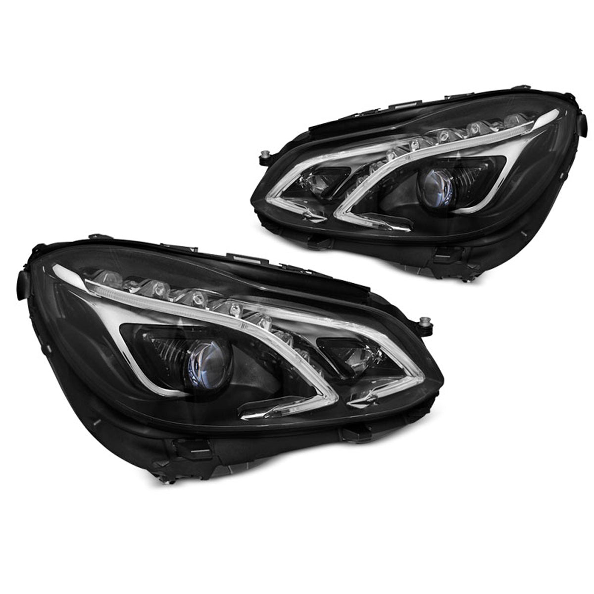 Scheinwerfer True DRL Schwarz passend für Mercedes W212 13-16