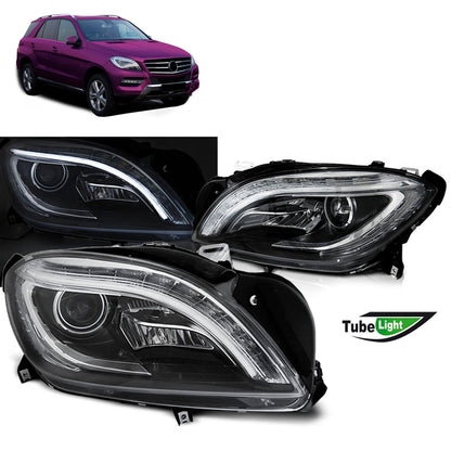 Scheinwerfer Schwarz LED passend für Mercedes M-Klasse W166 11-15