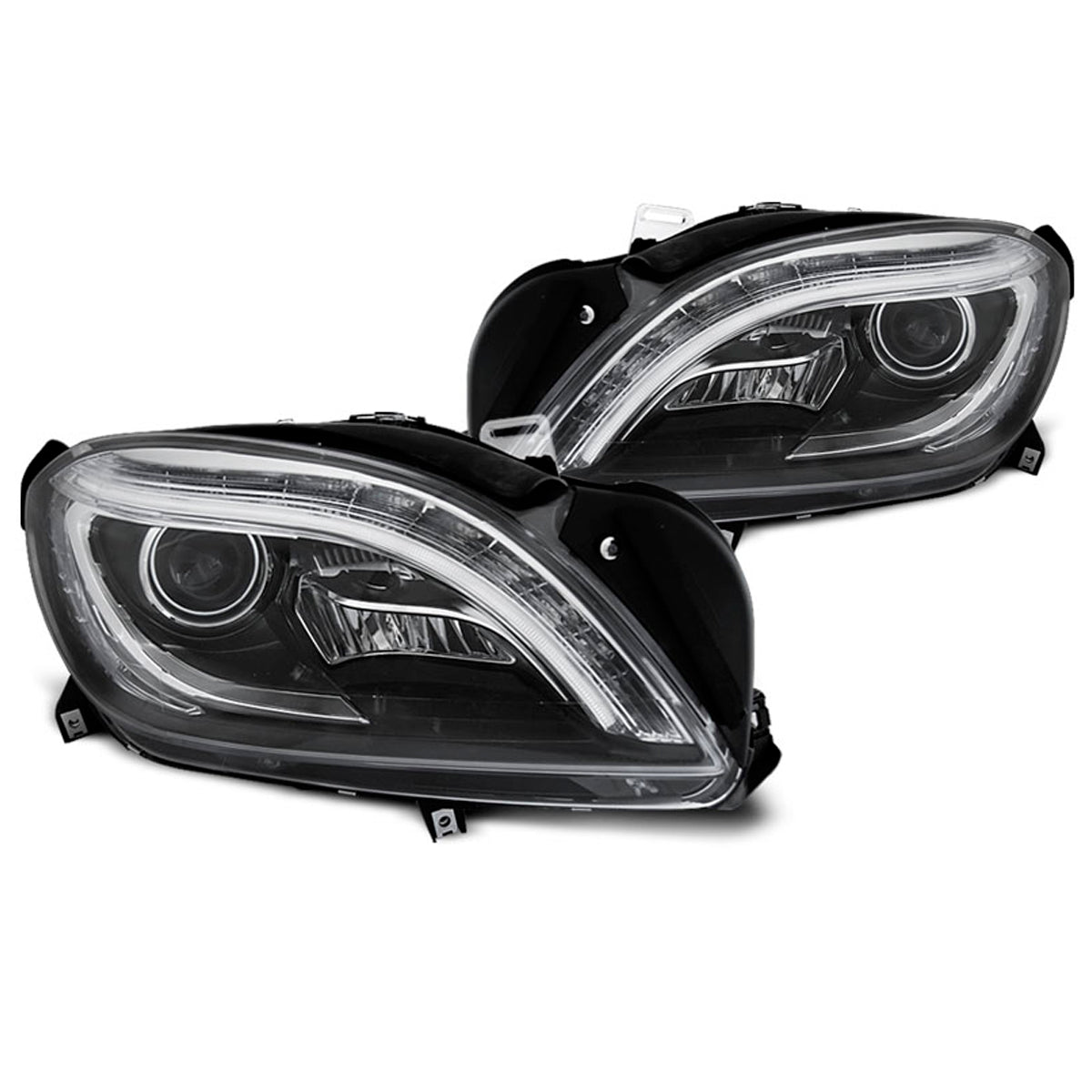 Scheinwerfer Schwarz LED passend für Mercedes M-Klasse W166 11-15