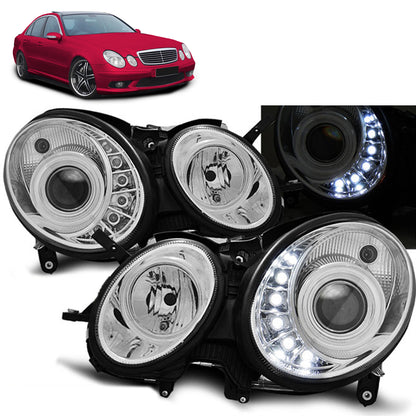 Xenon Tagfahrlicht Chrom passend für Mercedes W211 E-Klasse 03.02-04.06