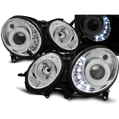 Xenon Tagfahrlicht Chrom passend für Mercedes W211 E-Klasse 03.02-04.06
