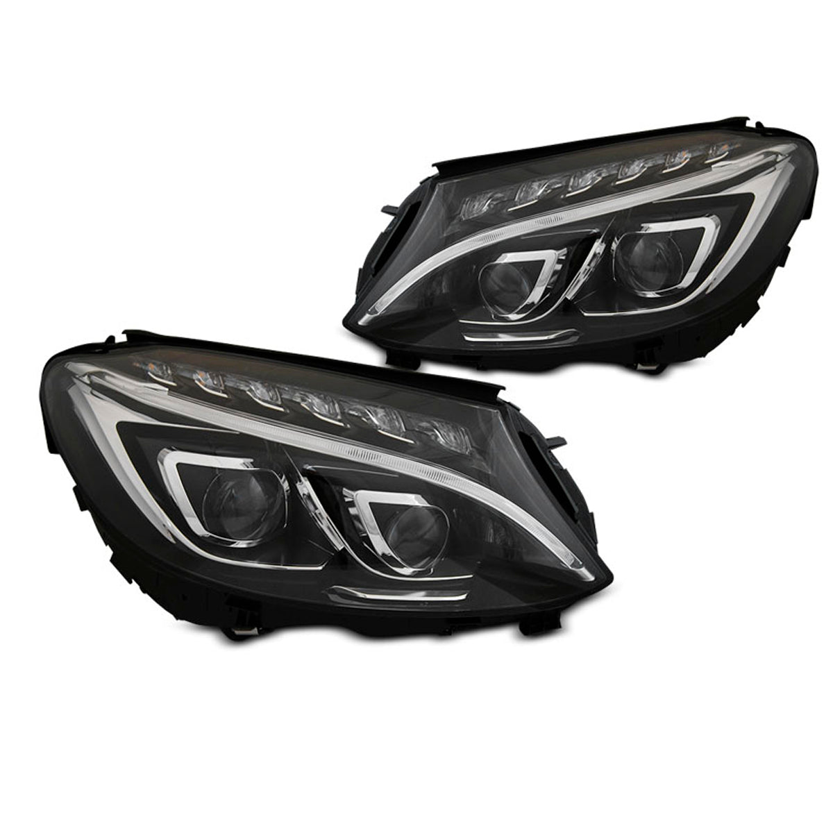 Scheinwerfer True DRL Schwarz passend für Mercedes W205 14-18