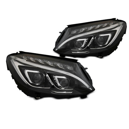 Scheinwerfer True DRL Schwarz passend für Mercedes W205 14-18