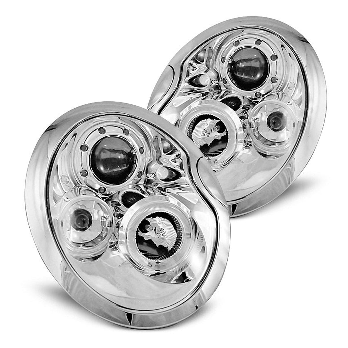 Scheinwerfer Angel Eyes Chrom passend für BMW MINI (COOPER) 01-04