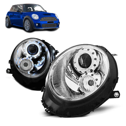 Scheinwerfer Angel Eyes Chrom passend für BMW MINI (COOPER) 06-14