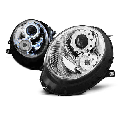 Scheinwerfer Angel Eyes Chrom passend für BMW MINI (COOPER) 06-14