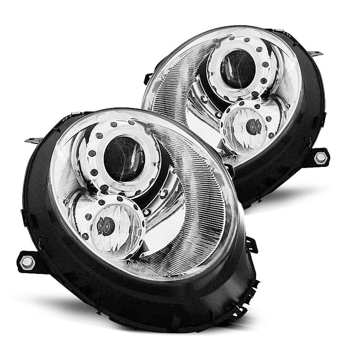 Scheinwerfer Angel Eyes Chrom passend für BMW MINI (COOPER) 06-14