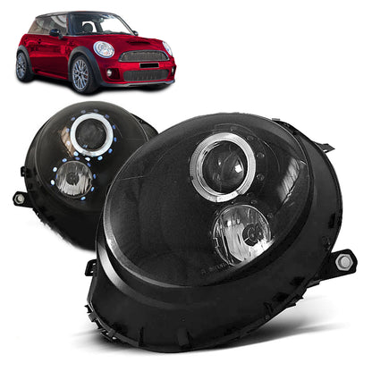 Scheinwerfer Angel Eyes Schwarz passend für BMW MINI (COOPER) 06-14