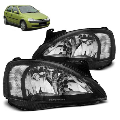 Scheinwerfer passend für Opel Corsa C 11.00-09.06 Schwarz