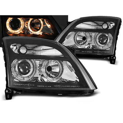 Scheinwerfer passend für Opel Vectra C 04.02-08.05 Angel Eyes Schwarz