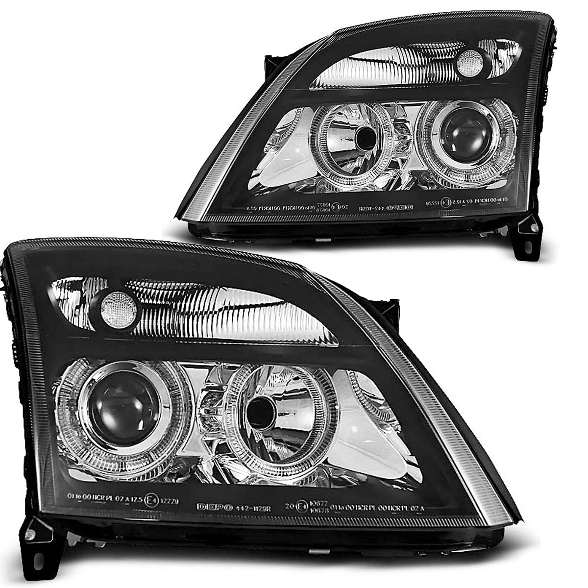Scheinwerfer passend für Opel Vectra C 04.02-08.05 Angel Eyes Schwarz