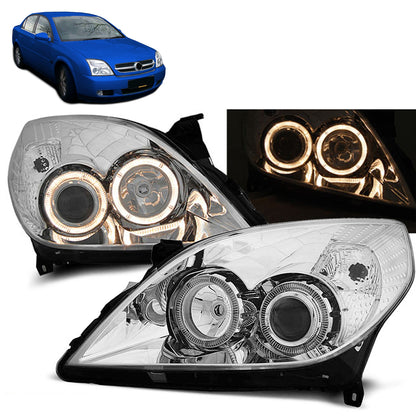 Scheinwerfer passend für Opel Vectra C 09.05-08 Angel Eyes Chrom