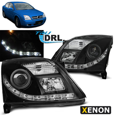 Scheinwerfer passend für Opel Vectra C 04.02-08.05 Tru DRL Schwarz Xenon D2S